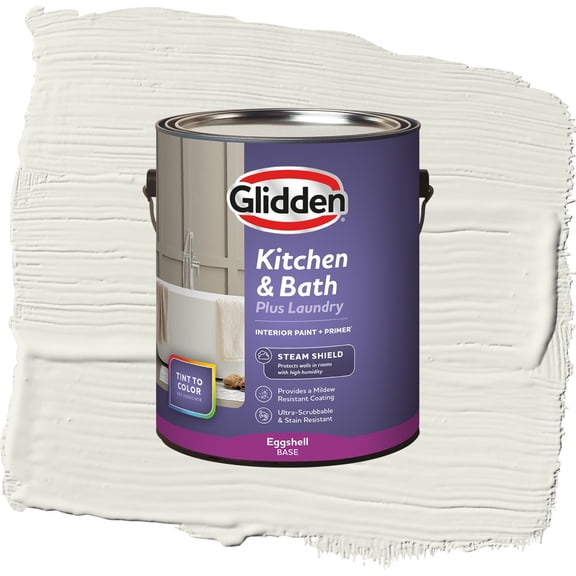 Glidden Glidden Kitchen Bath and Laundry Silvery Moon / Gray, Eggshell Interior Paint with Primer, 1 Gallon