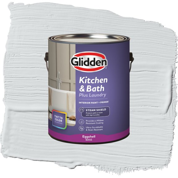 Glidden Glidden Kitchen Bath and Laundry Spring Thaw / White, Eggshell Interior Paint with Primer, 1 Gallon