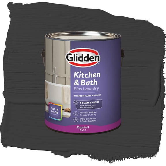Glidden Glidden Kitchen Bath and Laundry Starless Sky / Black, Eggshell Interior Paint with Primer, 1 Gallon