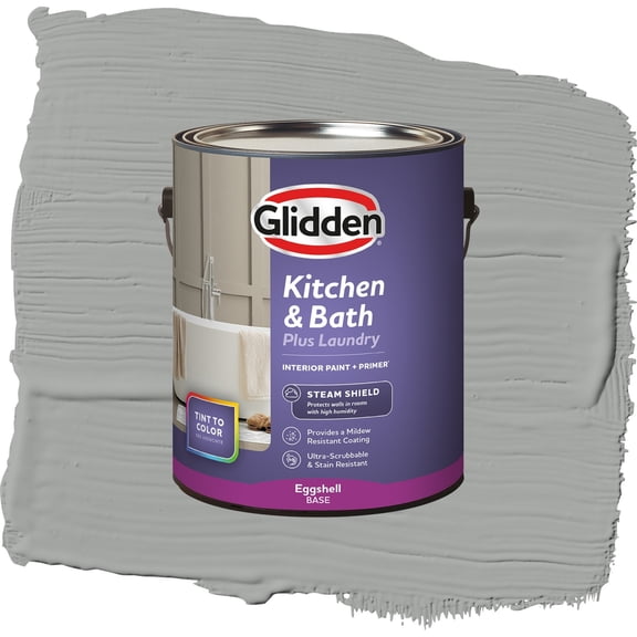 Glidden Glidden Kitchen Bath and Laundry Stepping Stone / Gray, Eggshell Interior Paint with Primer, 1 Gallon