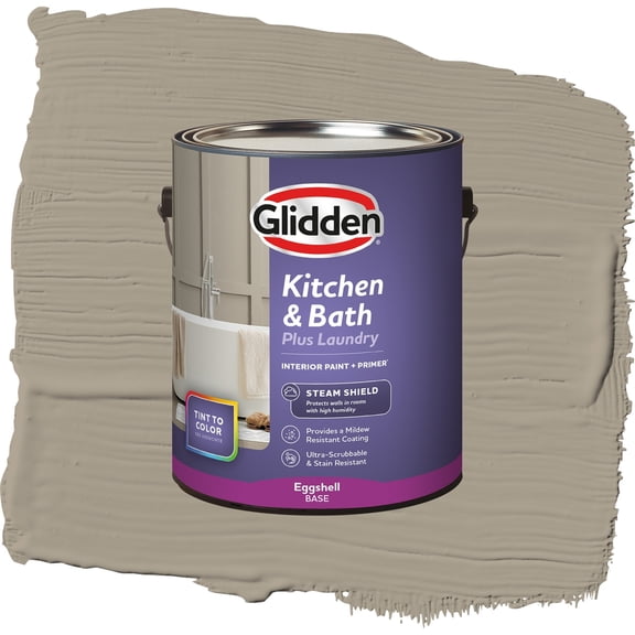 Glidden Glidden Kitchen Bath and Laundry Stonehenge Greige / Gray, Eggshell Interior Paint with Primer, 1 Gallon