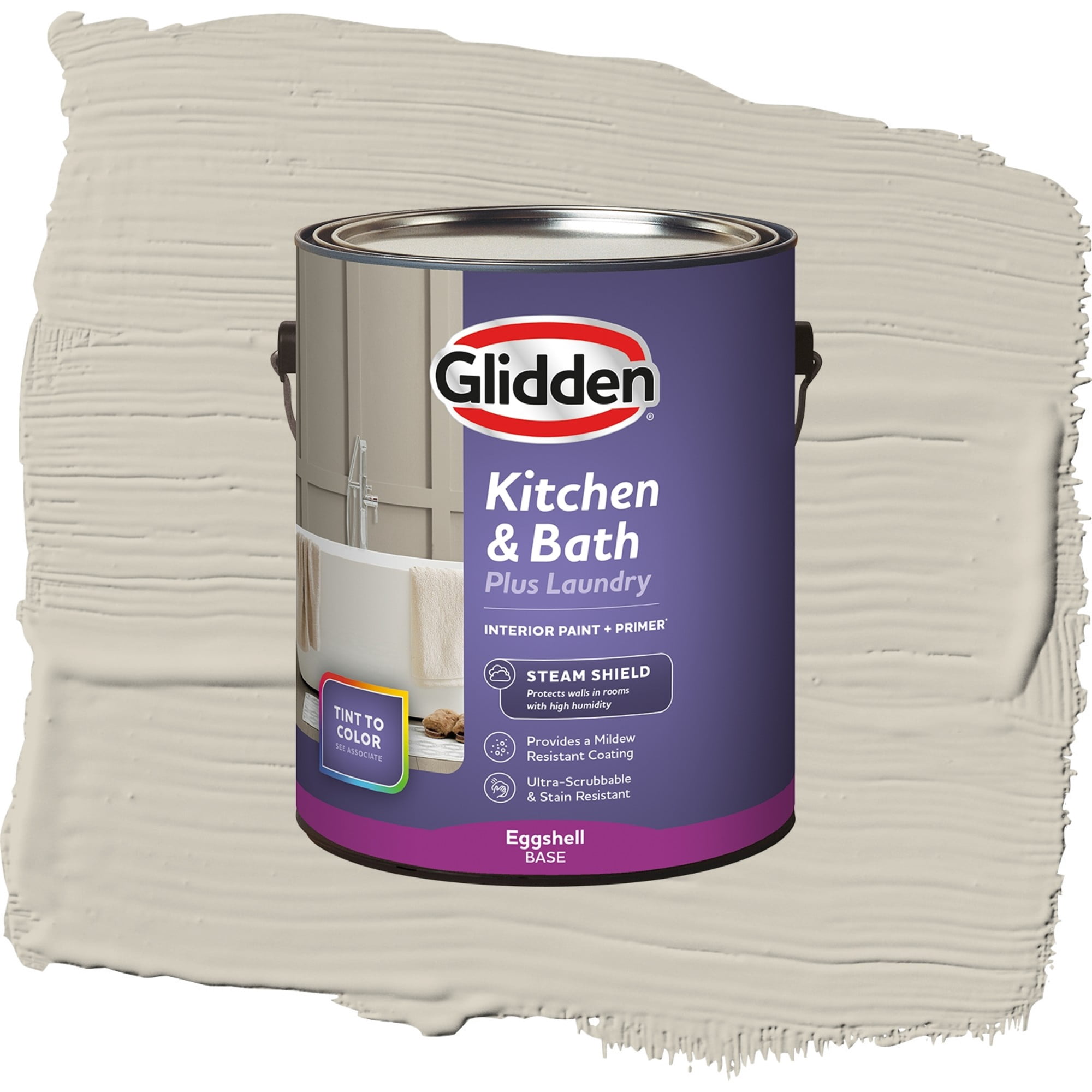Glidden Glidden Kitchen Bath and Laundry Storm's Coming / Gray, Eggshell Interior Paint with Primer, 1 Gallon