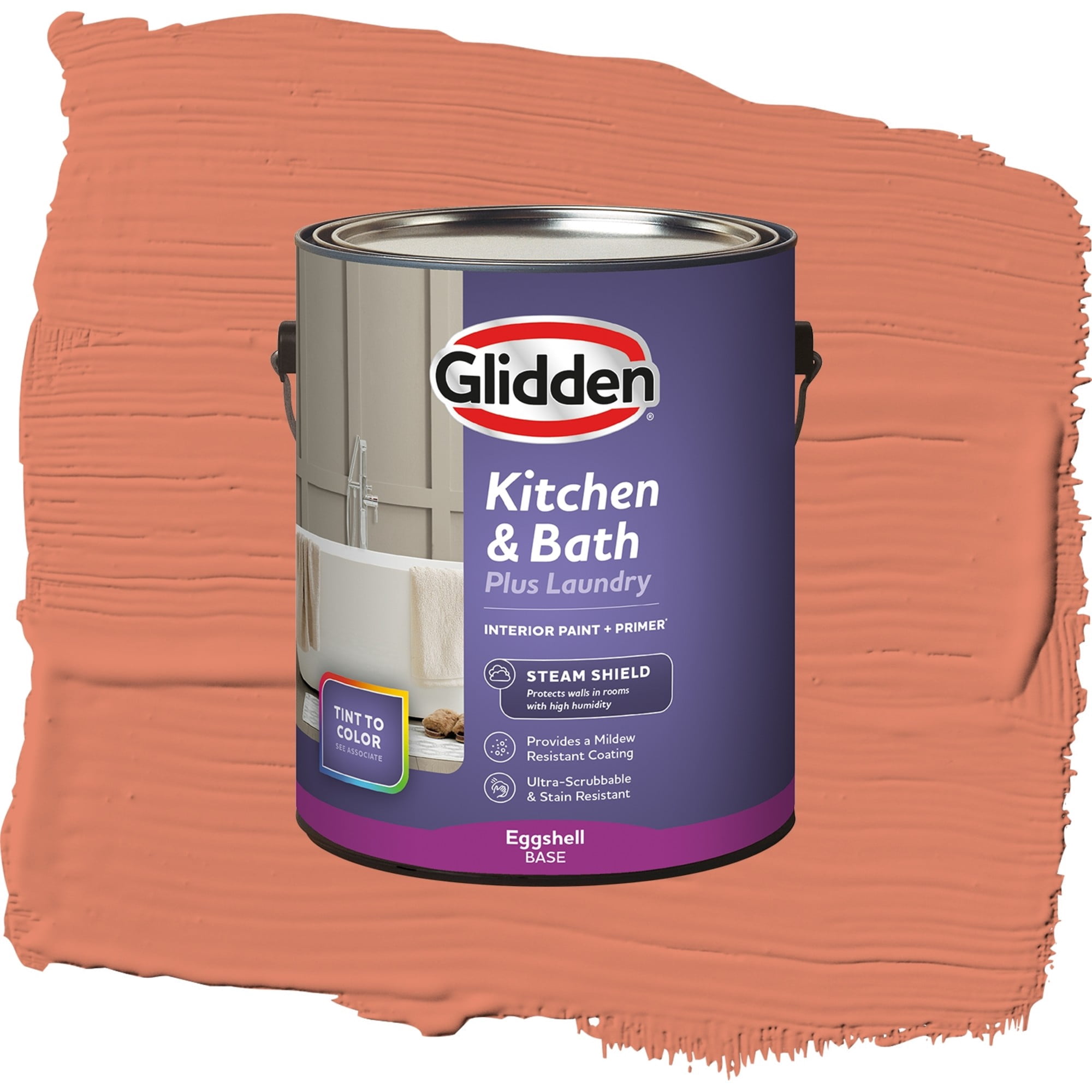 Glidden Glidden Kitchen Bath and Laundry Summer Sunset / Orange, Eggshell Interior Paint with Primer, 1 Gallon