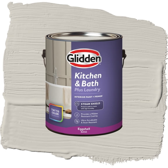 Glidden Glidden Kitchen Bath and Laundry Swirling Smoke / Beige, Eggshell Interior Paint with Primer, 1 Gallon