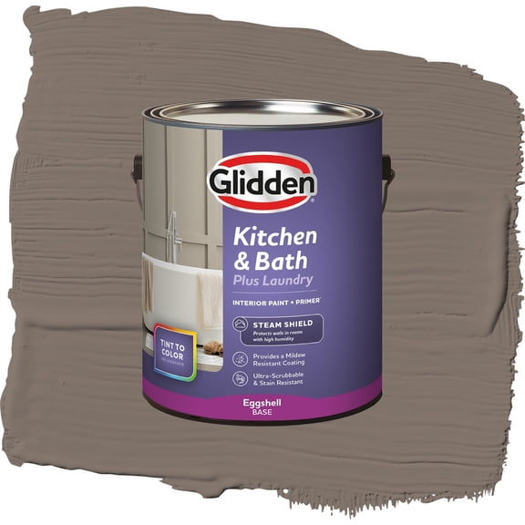 Glidden Glidden Kitchen Bath and Laundry Tattle Tail / Gray, Eggshell Interior Paint with Primer, 1 Gallon