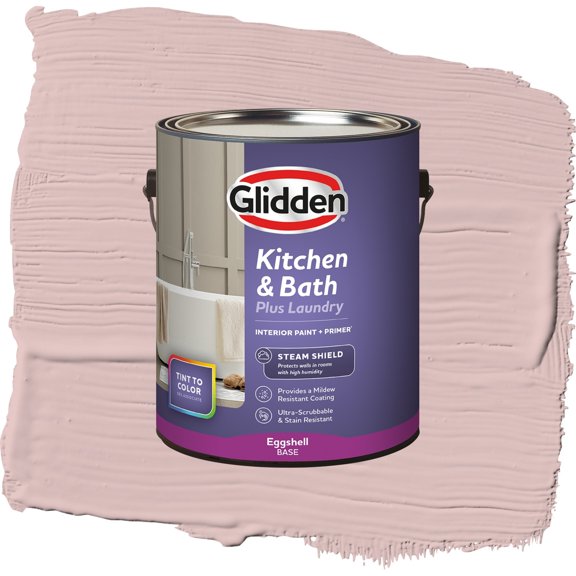 Glidden Glidden Kitchen Bath and Laundry Tea Time / Pink, Eggshell Interior Paint with Primer, 1 Gallon