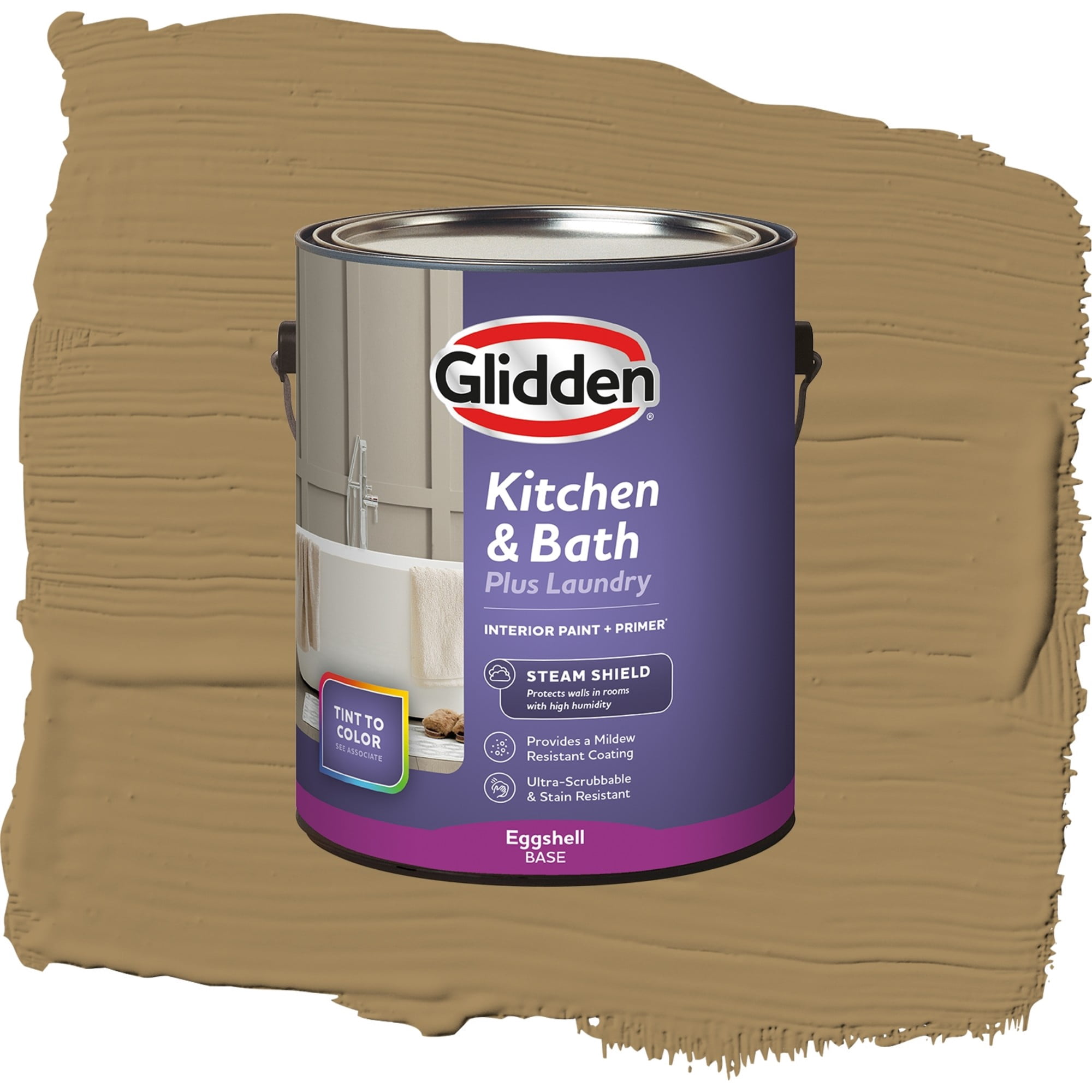 Glidden Glidden Kitchen Bath and Laundry Timber Beam / Beige, Eggshell Interior Paint with Primer, 1 Gallon