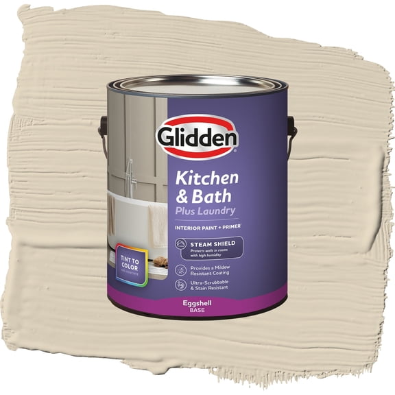 Glidden Glidden Kitchen Bath and Laundry Toasted Almond / Beige, Eggshell Interior Paint with Primer, 1 Gallon