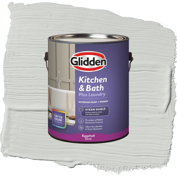 Glidden Glidden Kitchen Bath and Laundry Tornado / Gray, Eggshell Interior Paint with Primer, 1 Gallon