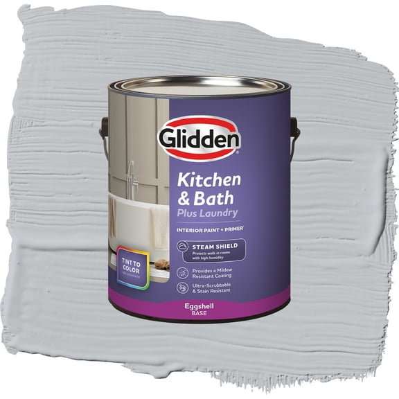 Glidden Glidden Kitchen Bath and Laundry Train / Gray, Eggshell Interior Paint with Primer, 1 Gallon