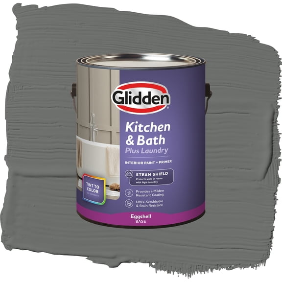 Glidden Glidden Kitchen Bath and Laundry Up in Smoke / Gray, Eggshell Interior Paint with Primer, 1 Gallon