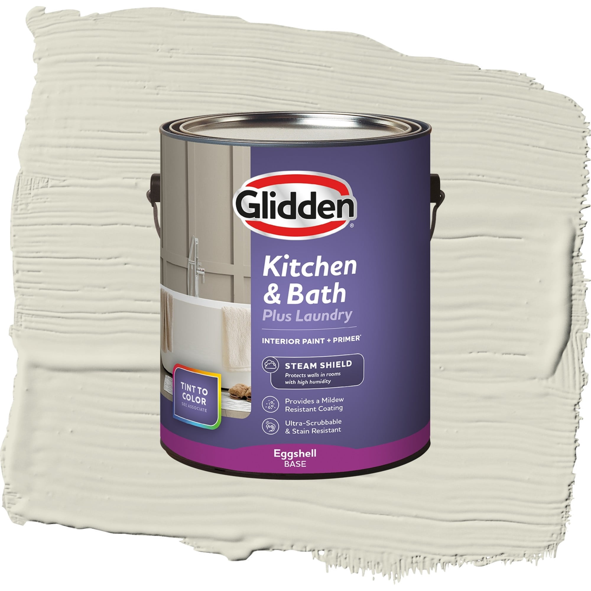 Glidden Glidden Kitchen Bath and Laundry Veil Of Dusk / Gray, Eggshell Interior Paint with Primer, 1 Gallon