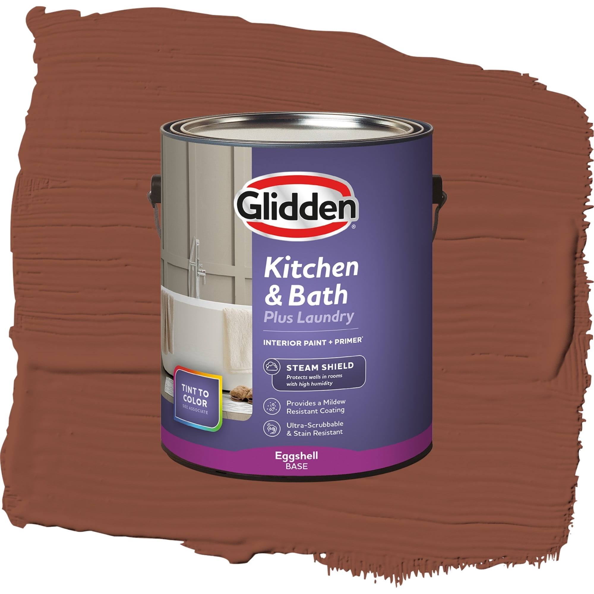 Glidden Glidden Kitchen Bath and Laundry Warm Wassail / Brown, Eggshell Interior Paint with Primer, 1 Gallon