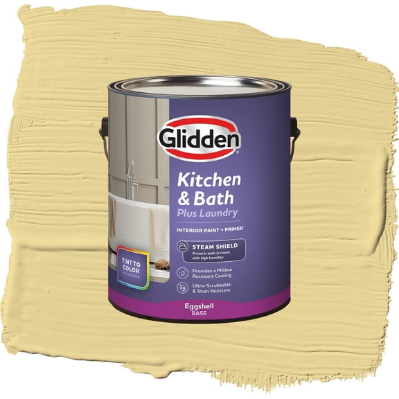 Glidden Glidden Kitchen Bath and Laundry Wayward Wind / Yellow, Eggshell Interior Paint with Primer, 1 Gallon