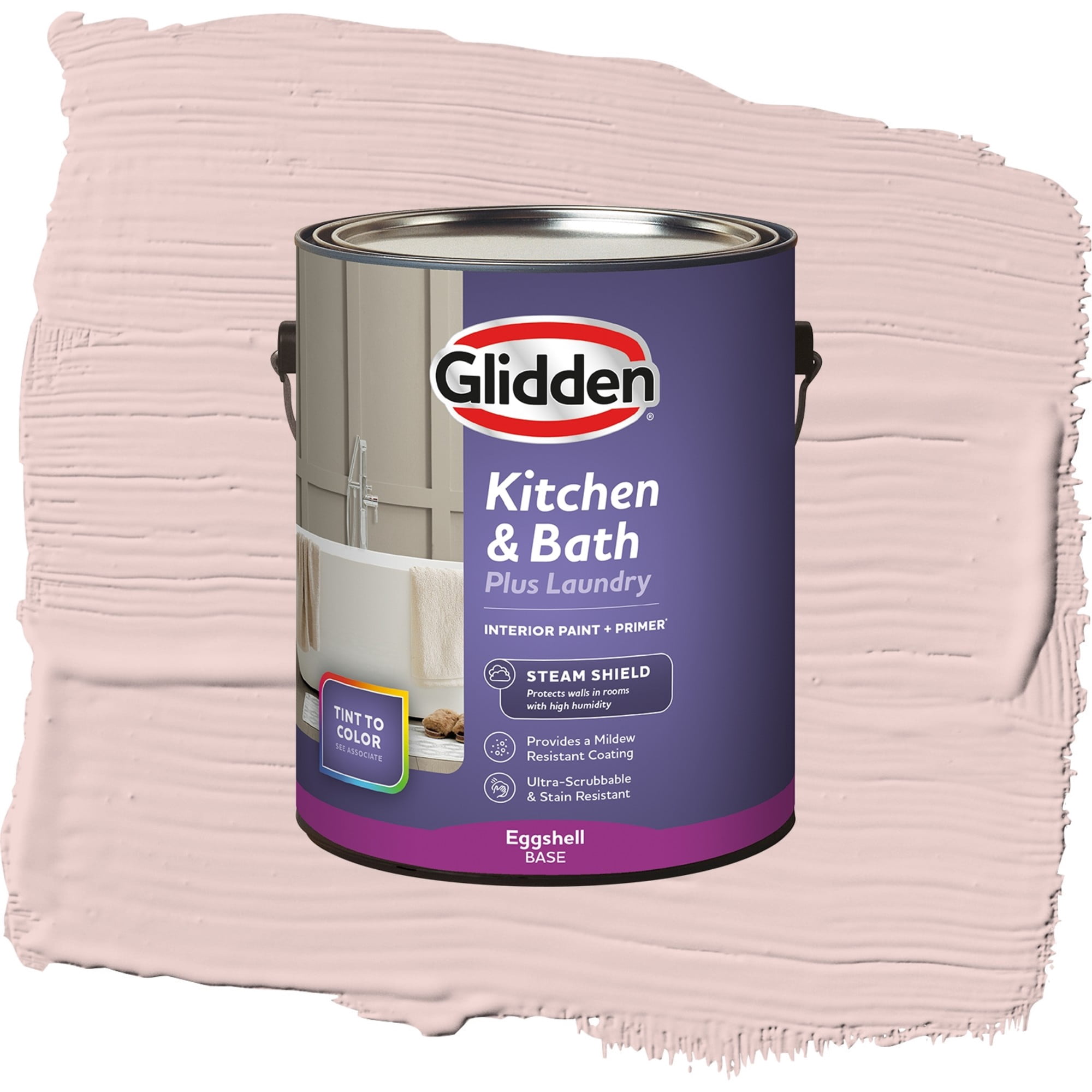 Glidden Glidden Kitchen Bath and Laundry Whirligig / Pink, Eggshell Interior Paint with Primer, 1 Gallon