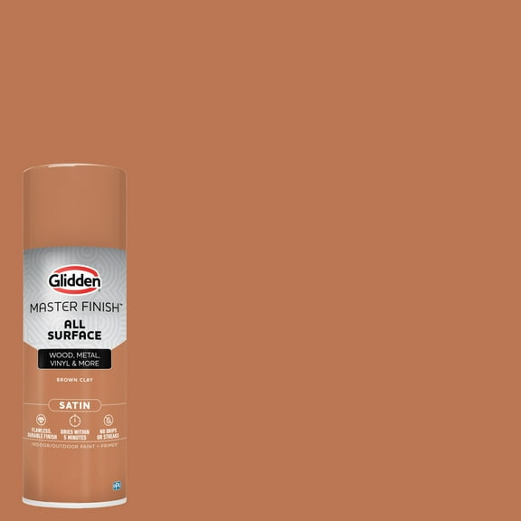Glidden Master Finish 12 oz. Satin Brown Clay Interior/Exterior All Surface Spray Paint and Primer