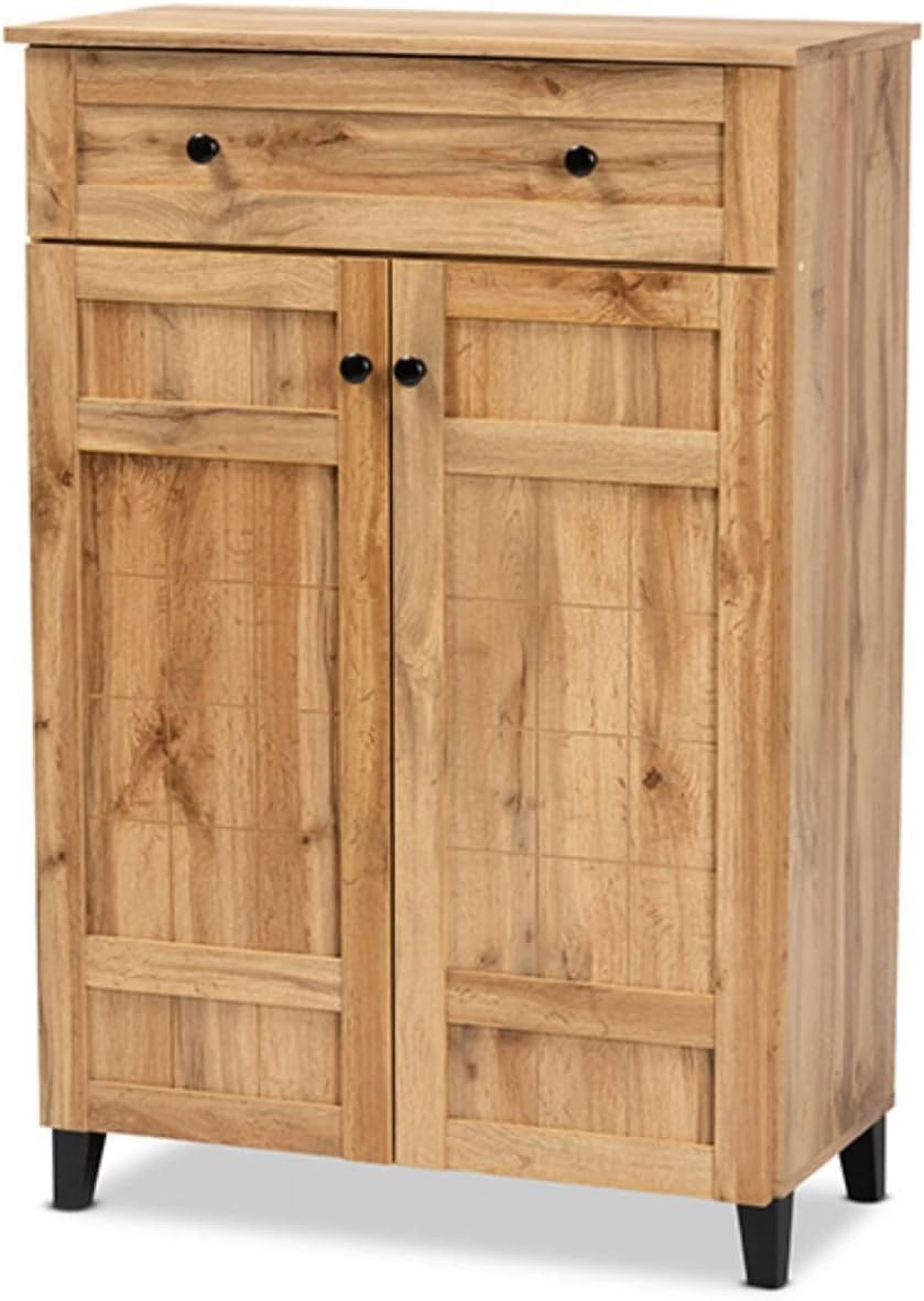 Glidden Oak Brown Finished Wood 1Drawer Shoe Storage