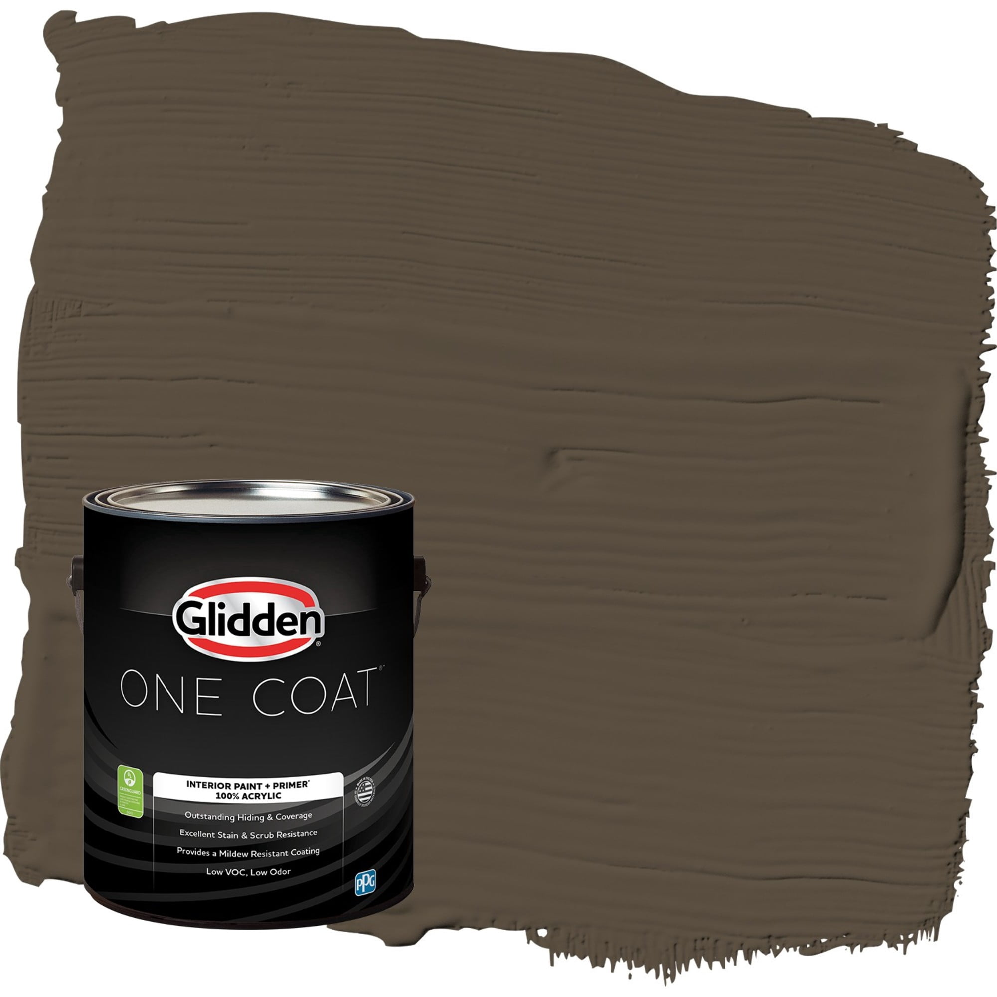 Glidden One Coat Afternoon Tea / Brown Semi-Gloss Interior Paint with Primer, 1 Gallon