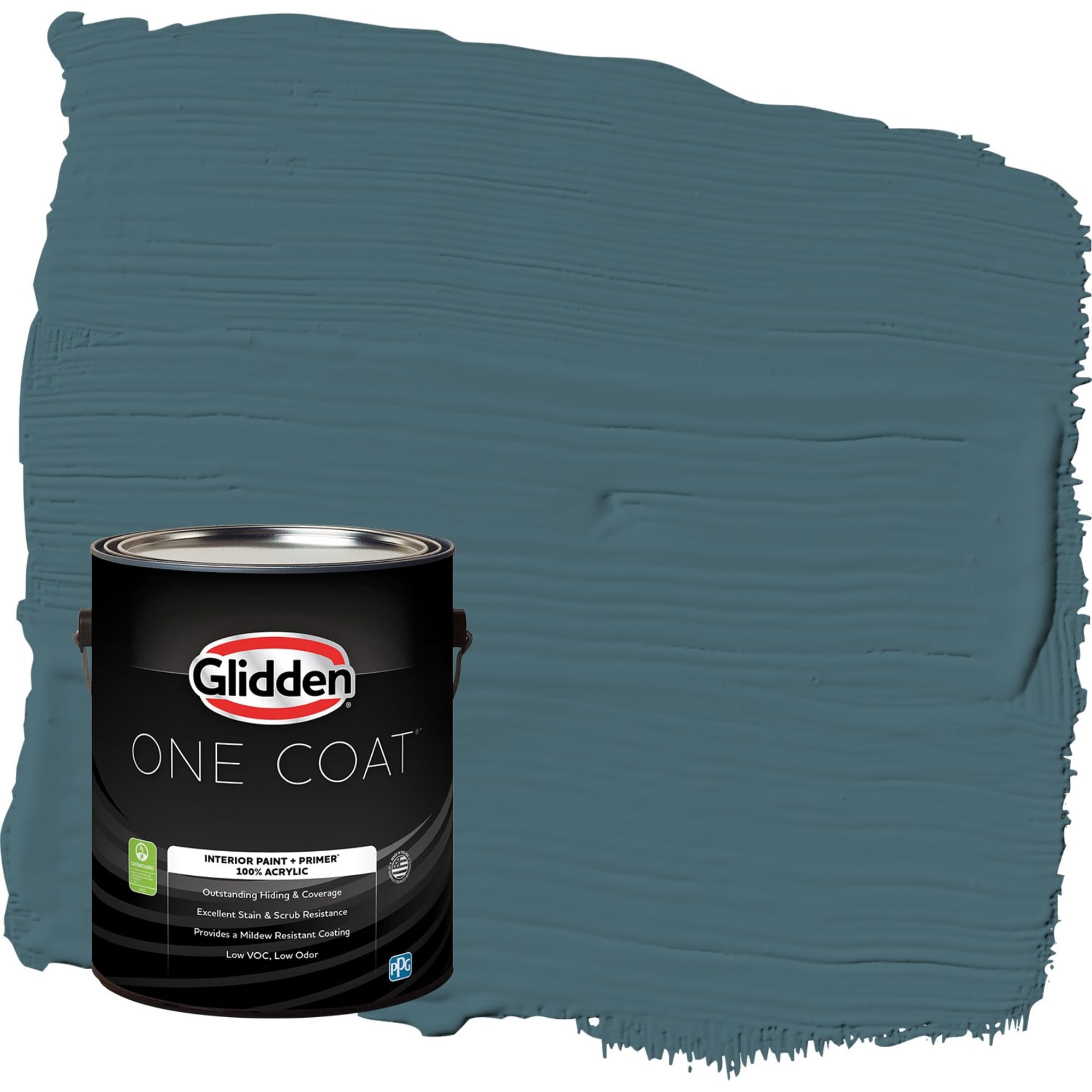 Glidden One Coat Azalea Leaf / Blue Semi-Gloss Interior Paint with Primer, 1 Gallon