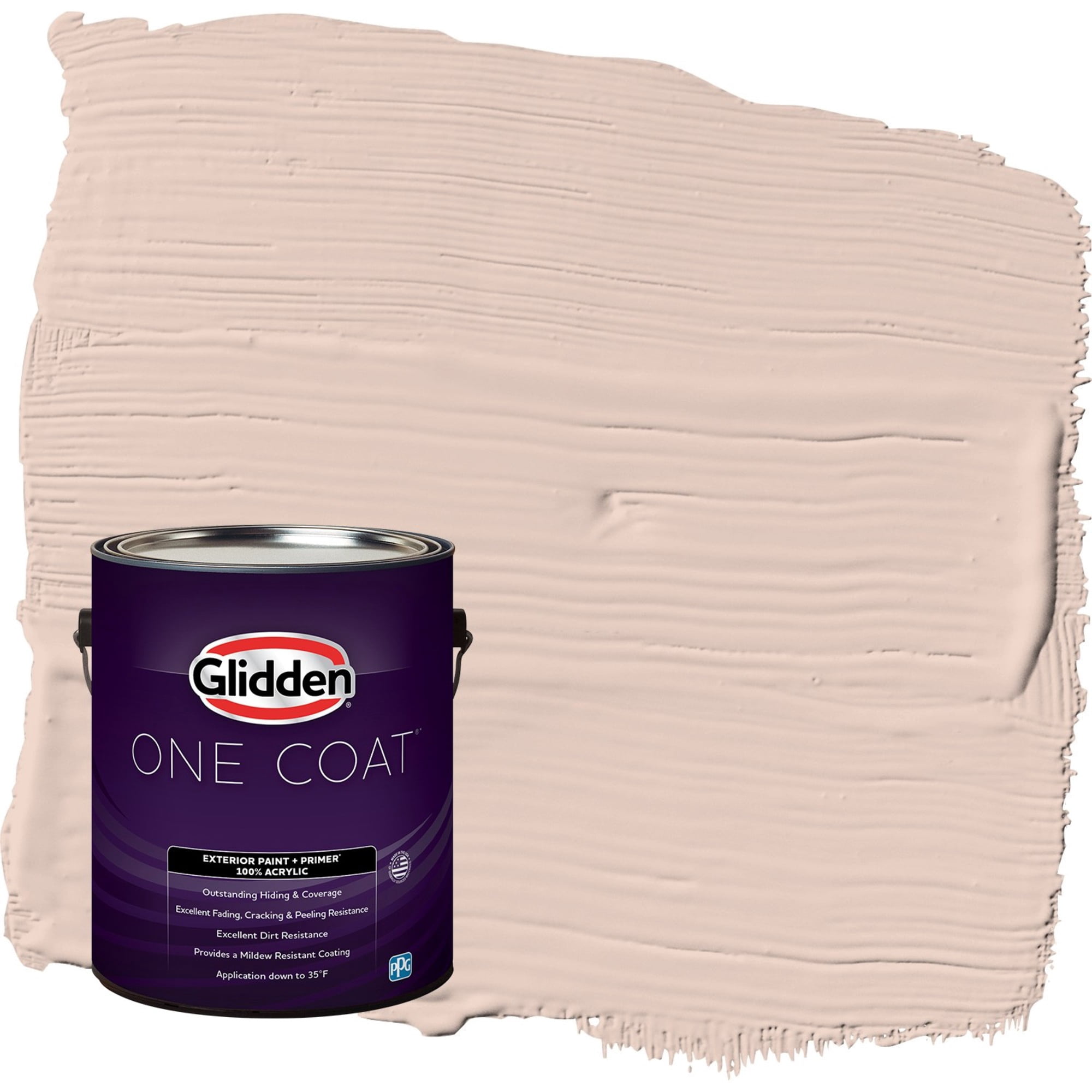 Glidden One Coat Belle of the Ball / Pink Semi-Gloss Exterior Paint with Primer, 1 Gallon