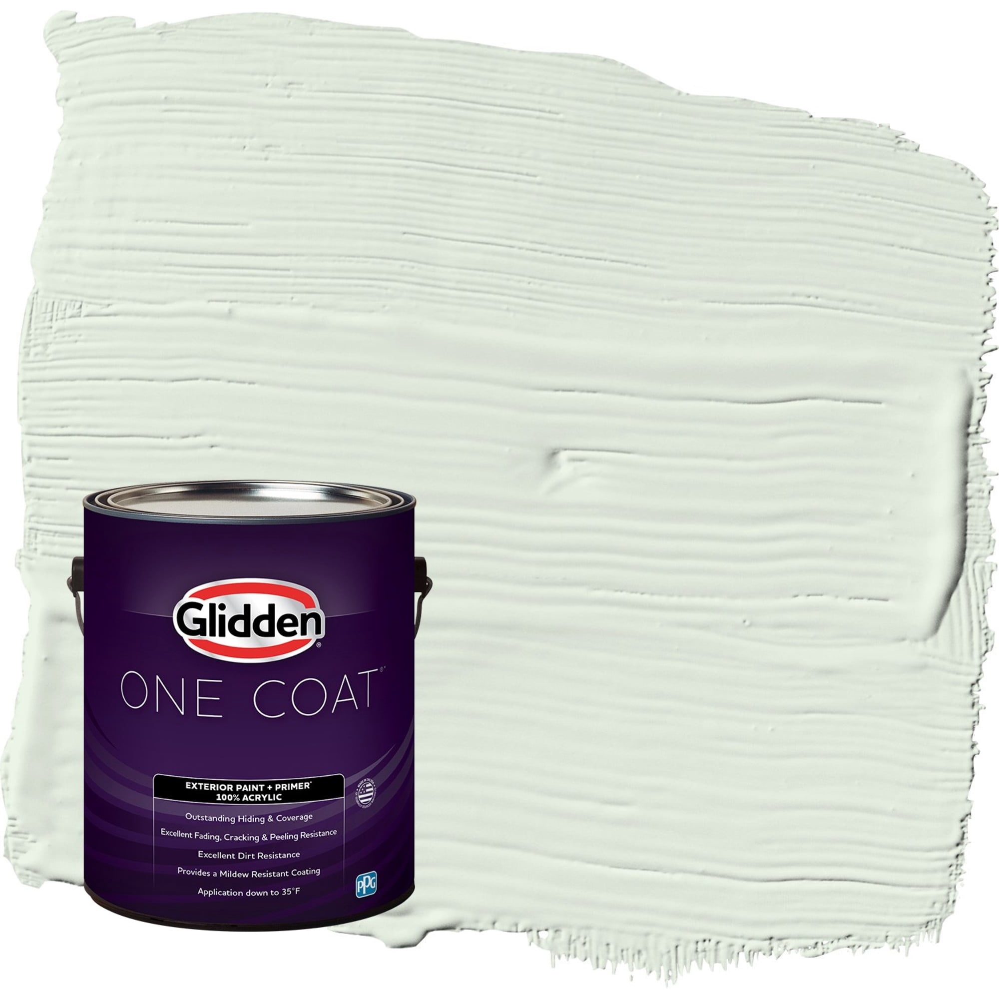 Glidden One Coat Cloudy Day / Green Semi-Gloss Exterior Paint with Primer, 1 Gallon