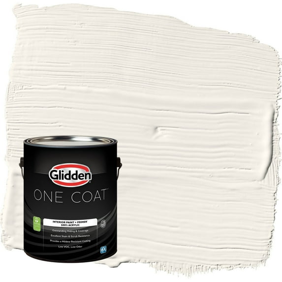 Glidden One Coat Cow's Milk / Off White Semi-Gloss Interior Paint with Primer, 1 Gallon
