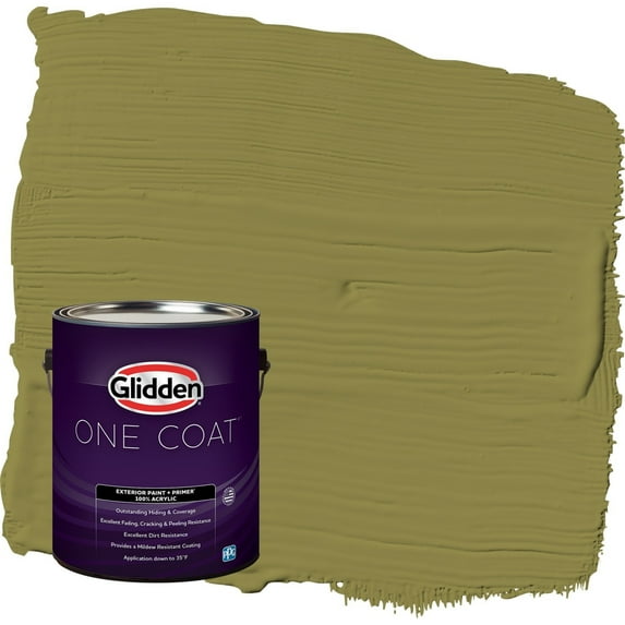Glidden One Coat Frog's Legs / Green Semi-Gloss Exterior Paint with Primer, 1 Gallon