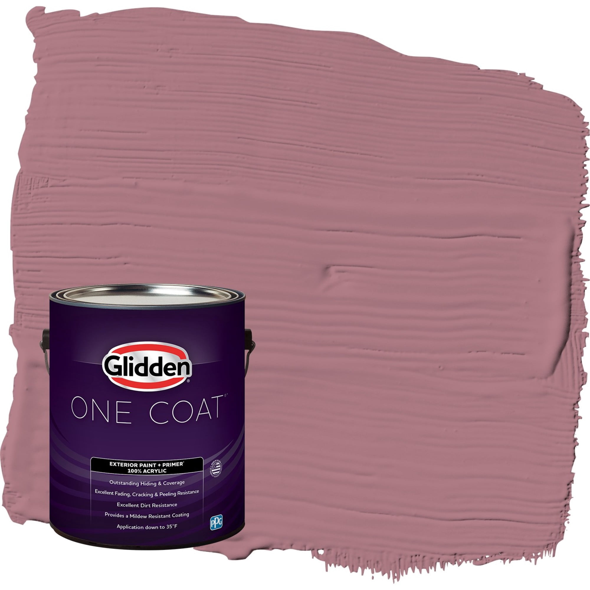 Glidden One Coat Mauve Madness / Purple Semi-Gloss Exterior Paint with Primer, 1 Gallon