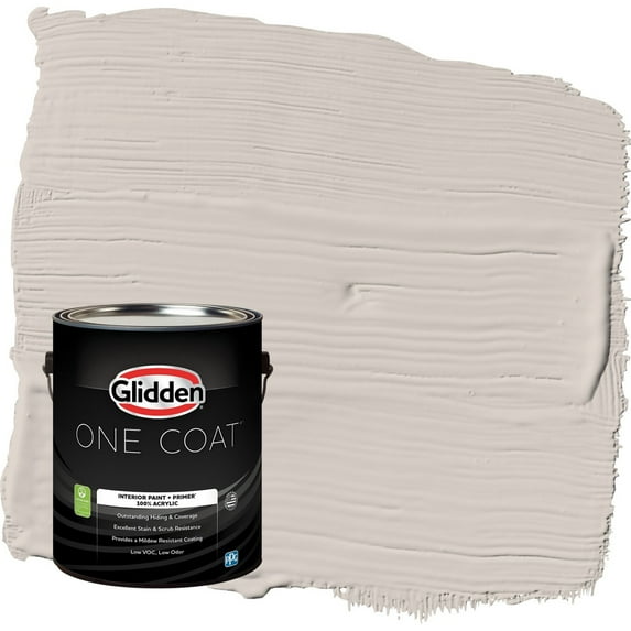 Glidden One Coat My Alibi / Beige Semi-Gloss Interior Paint with Primer, 1 Gallon