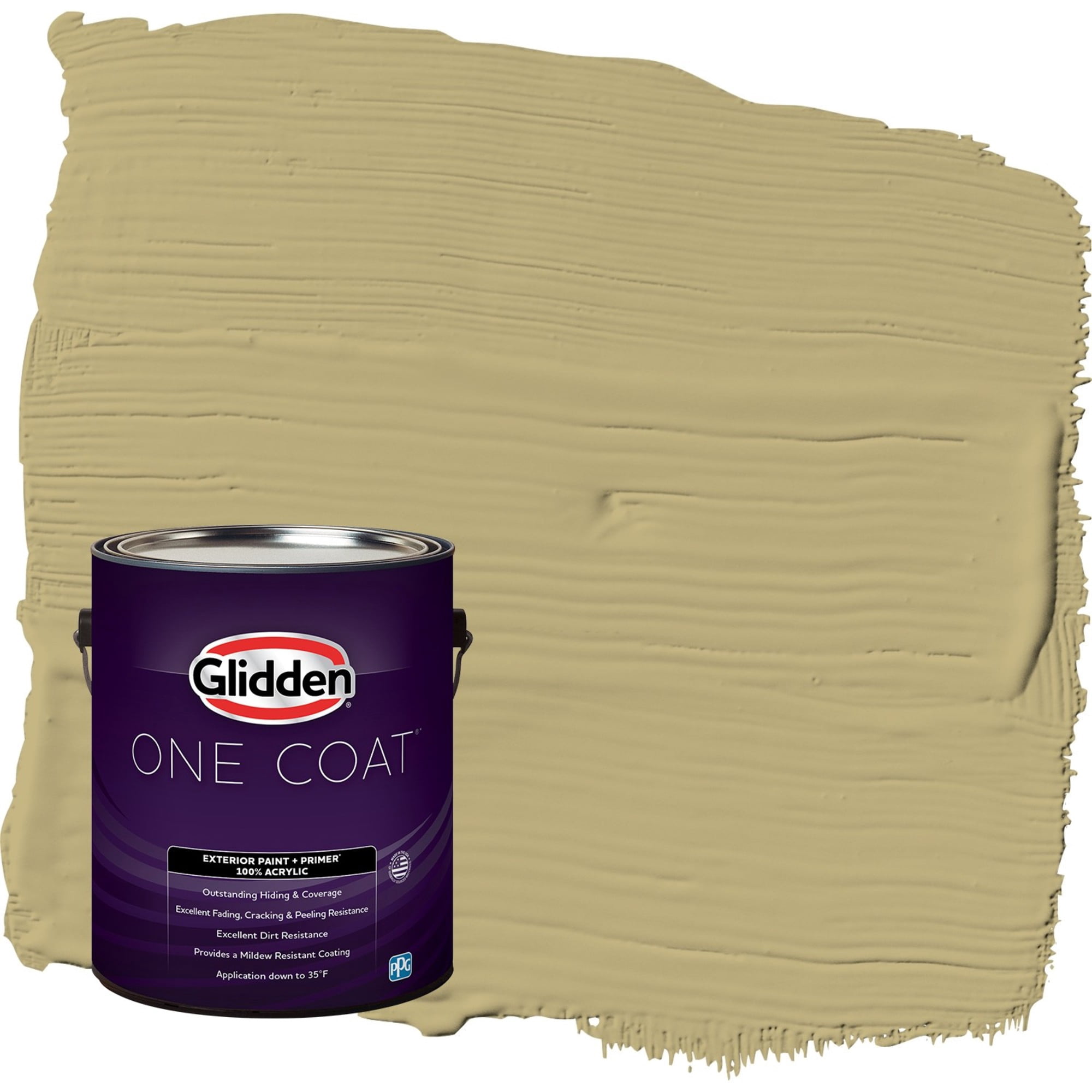 Glidden One Coat Nettle / Green Semi-Gloss Exterior Paint with Primer, 1 Gallon