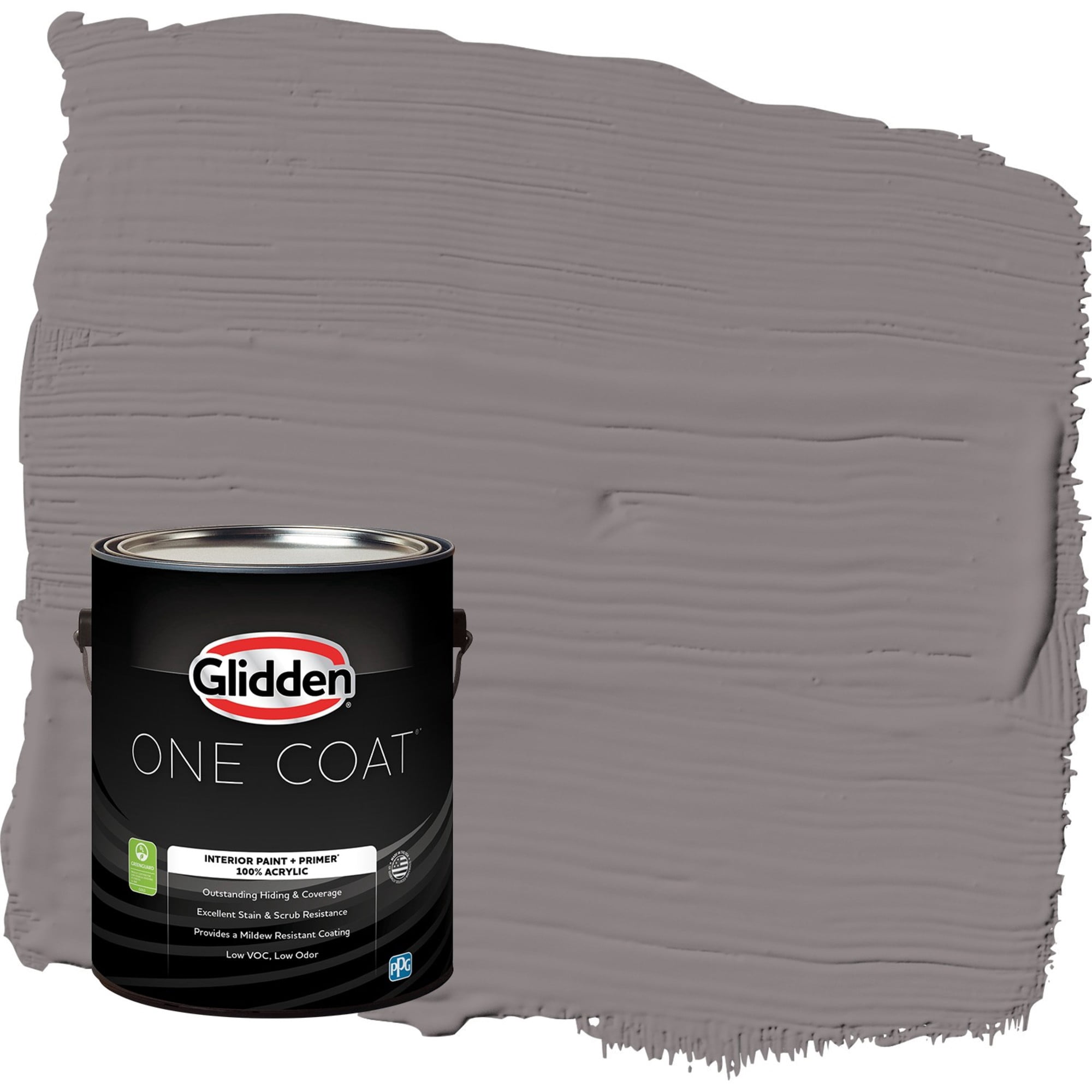 Glidden One Coat Pewter Mug / Gray Semi-Gloss Interior Paint with Primer, 1 Gallon