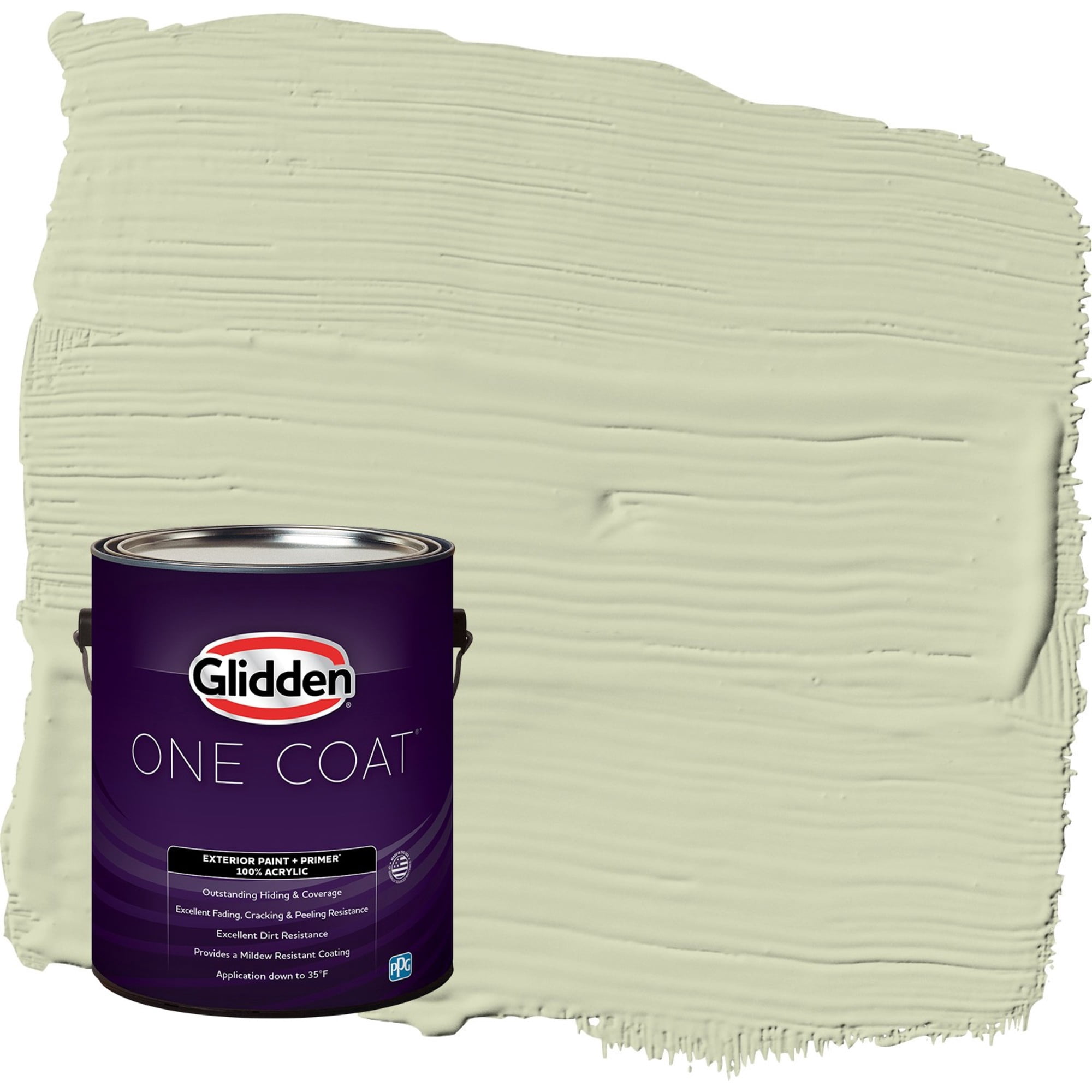 Glidden One Coat Pickling Spice / Green Semi-Gloss Exterior Paint with Primer, 1 Gallon
