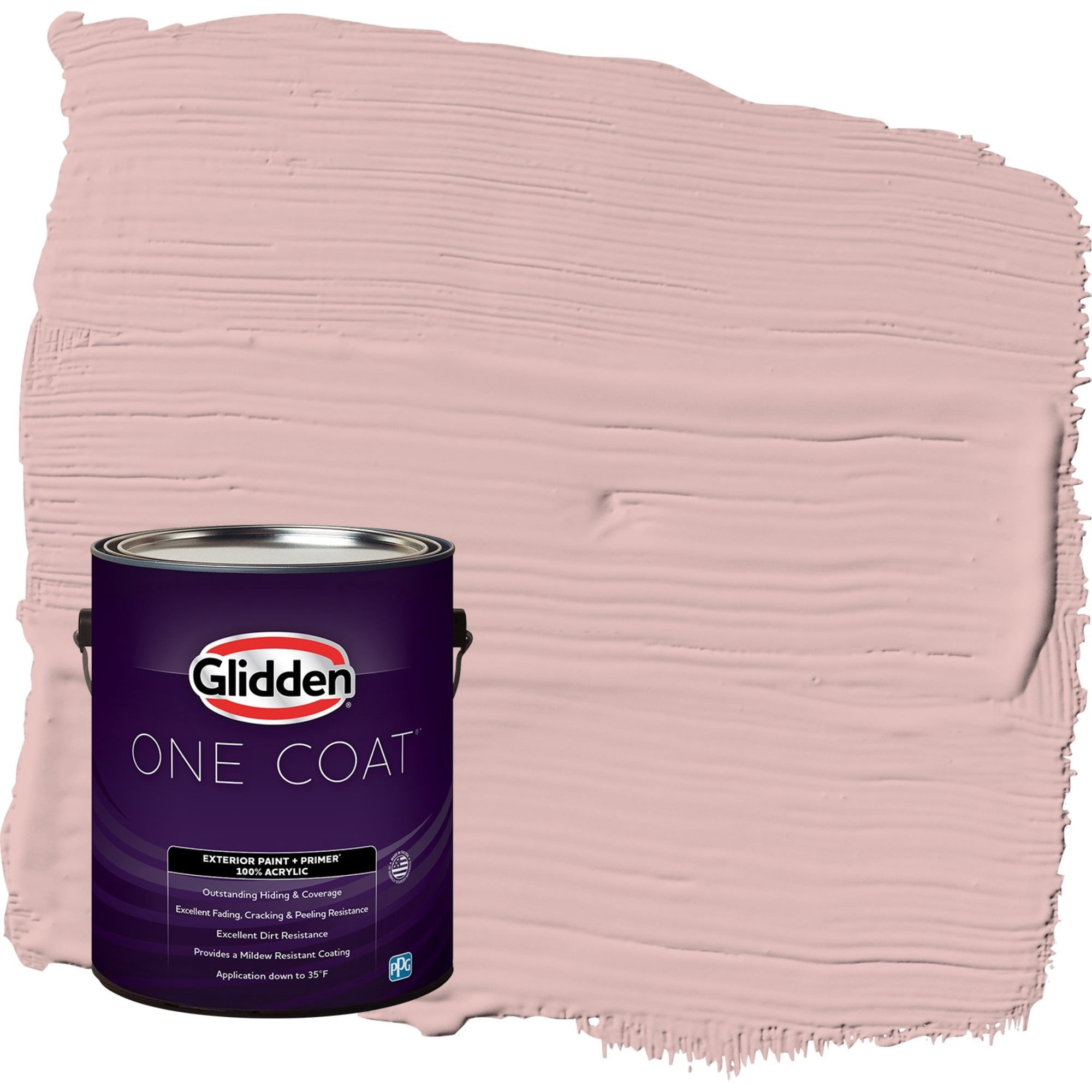 Glidden One Coat Rose Hip / Pink Semi-Gloss Exterior Paint with Primer, 1 Gallon