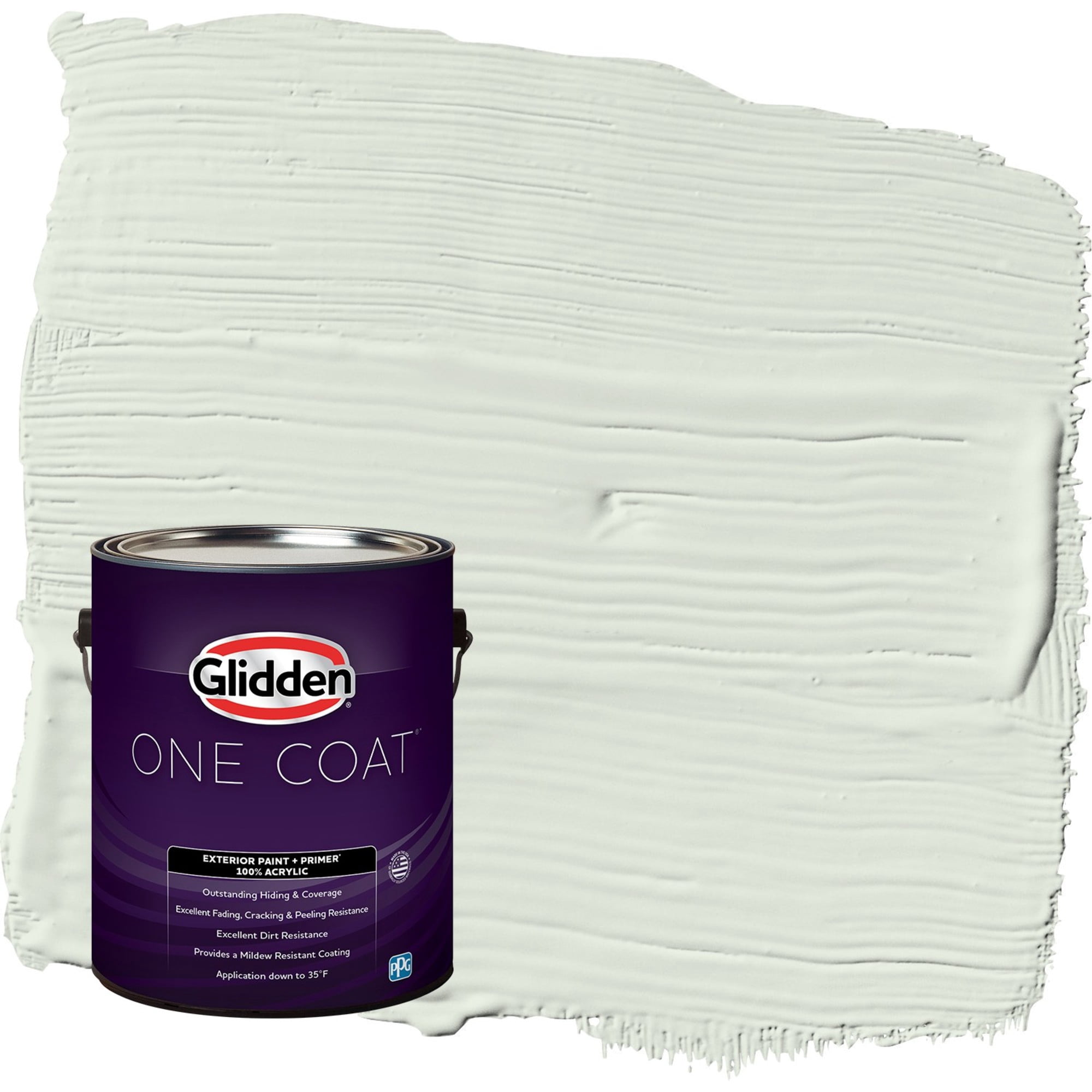 Glidden One Coat Salty Breeze / Green Semi-Gloss Exterior Paint with Primer, 1 Gallon
