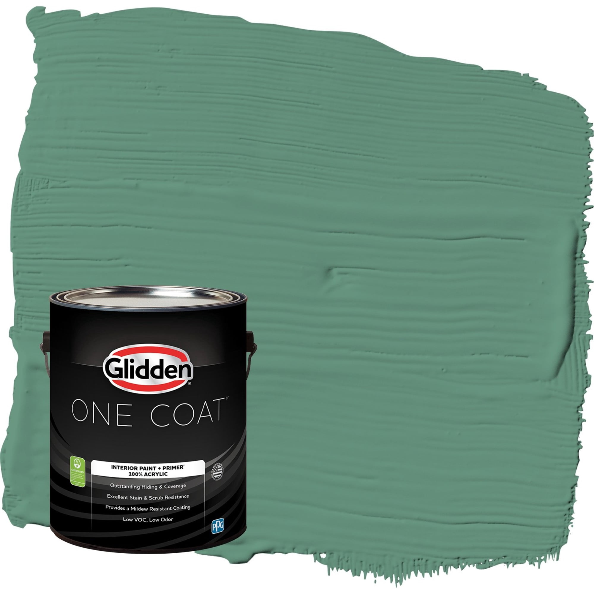 Glidden One Coat Sheffield / Green Semi-Gloss Interior Paint with Primer, 1 Gallon