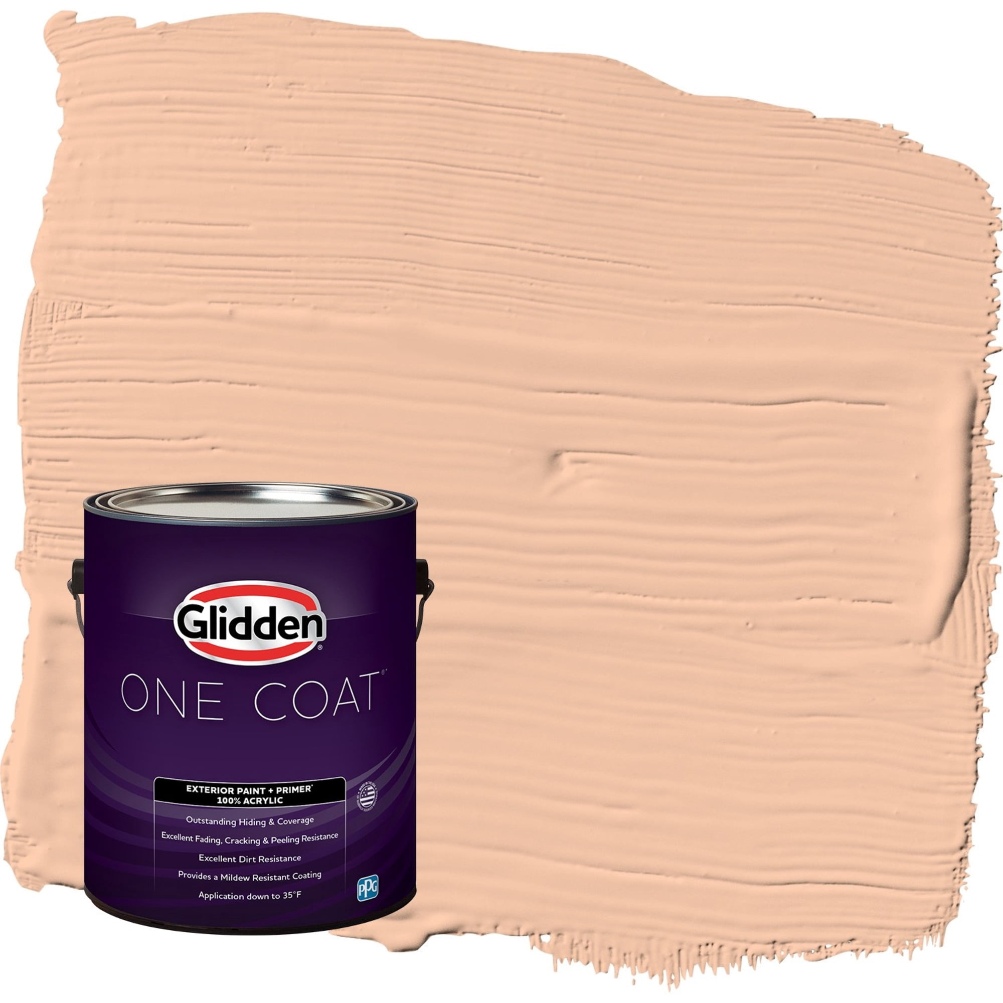 Glidden One Coat Siesta / Orange Semi-Gloss Exterior Paint with Primer, 1 Gallon
