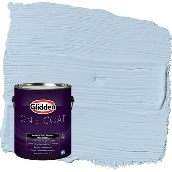 Glidden One Coat Sleep Baby Sleep / Blue Semi-Gloss Exterior Paint with Primer, 1 Gallon