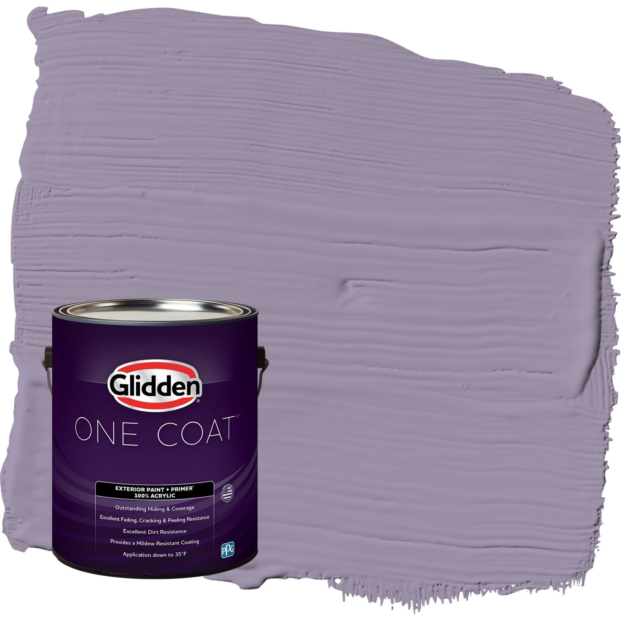 Glidden One Coat Smoky Grape / Purple Semi-Gloss Exterior Paint with Primer, 1 Gallon