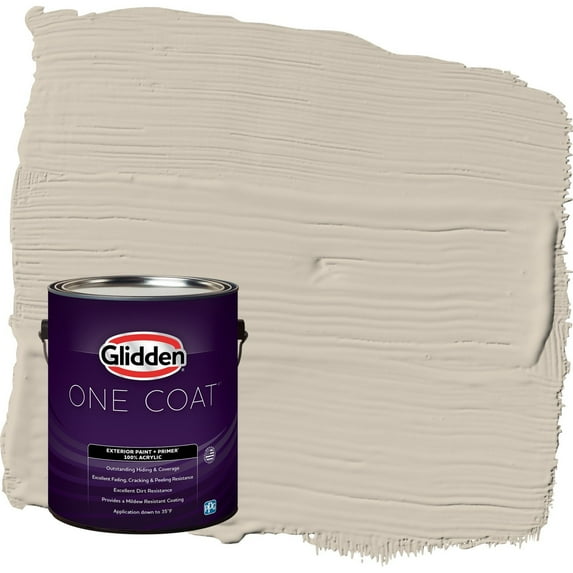 Glidden One Coat Synchronicity / Gray Semi-Gloss Exterior Paint with Primer, 1 Gallon