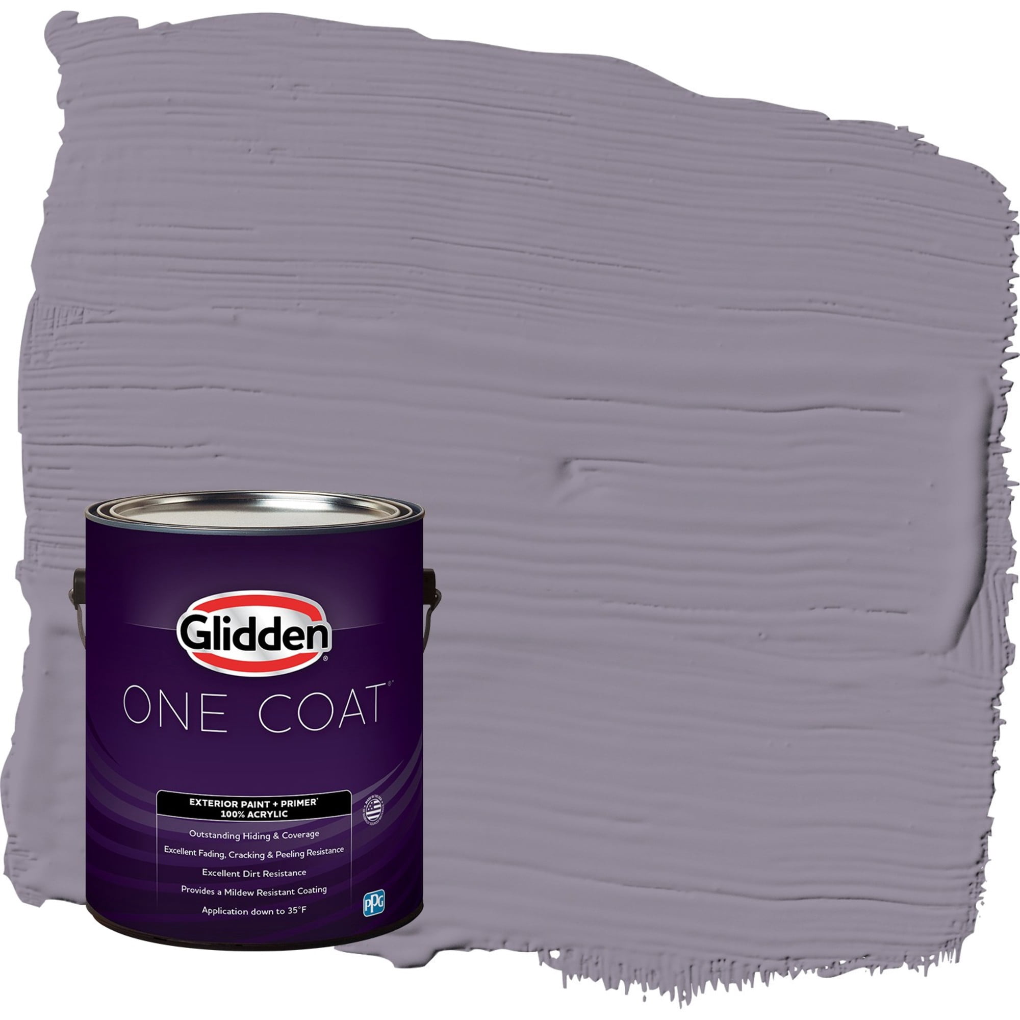 Glidden One Coat Tin Lizzie / Purple Semi-Gloss Exterior Paint with Primer, 1 Gallon