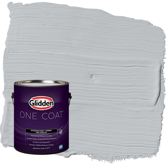 Glidden One Coat Train / Gray Semi-Gloss Exterior Paint with Primer, 1 Gallon