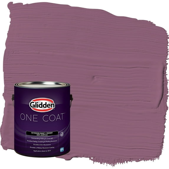Glidden One Coat Victorian Plum / Purple Semi-Gloss Exterior Paint with Primer, 1 Gallon