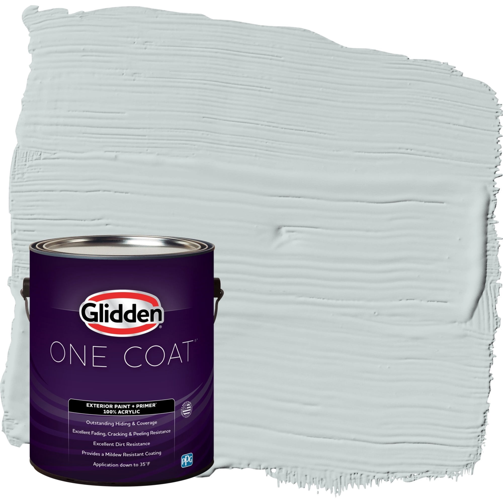 Winter Grey Glidden One Coat 1 Gallon Winter Chill / Gray Semi-Gloss Exterior Paint ...