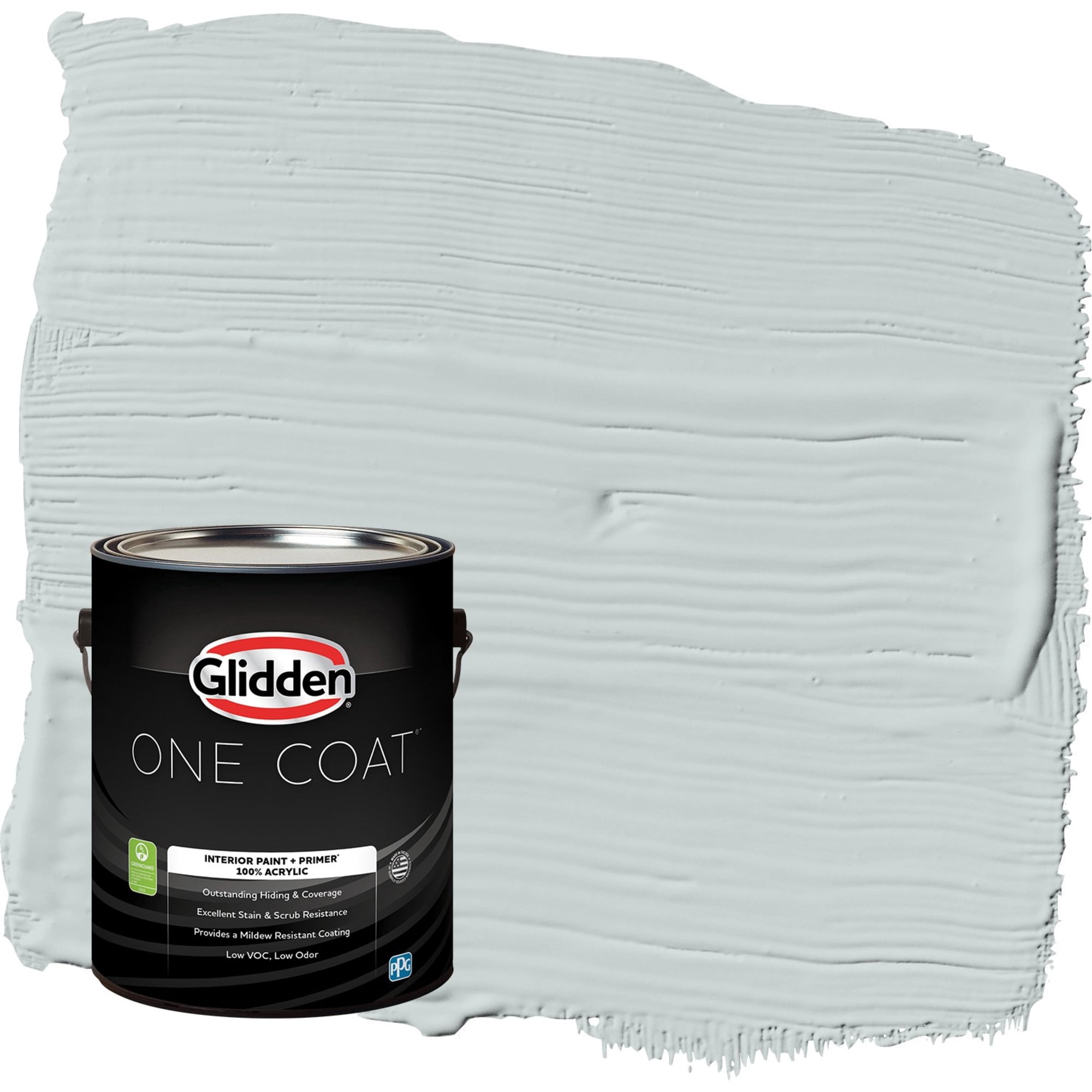 Glidden One Coat Winter Chill / Gray Semi-Gloss Interior Paint with Primer, 1 Gallon