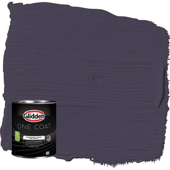 Glidden One Coat Blackberry / Purple Semi-Gloss Interior Paint with Primer, 1 Quart