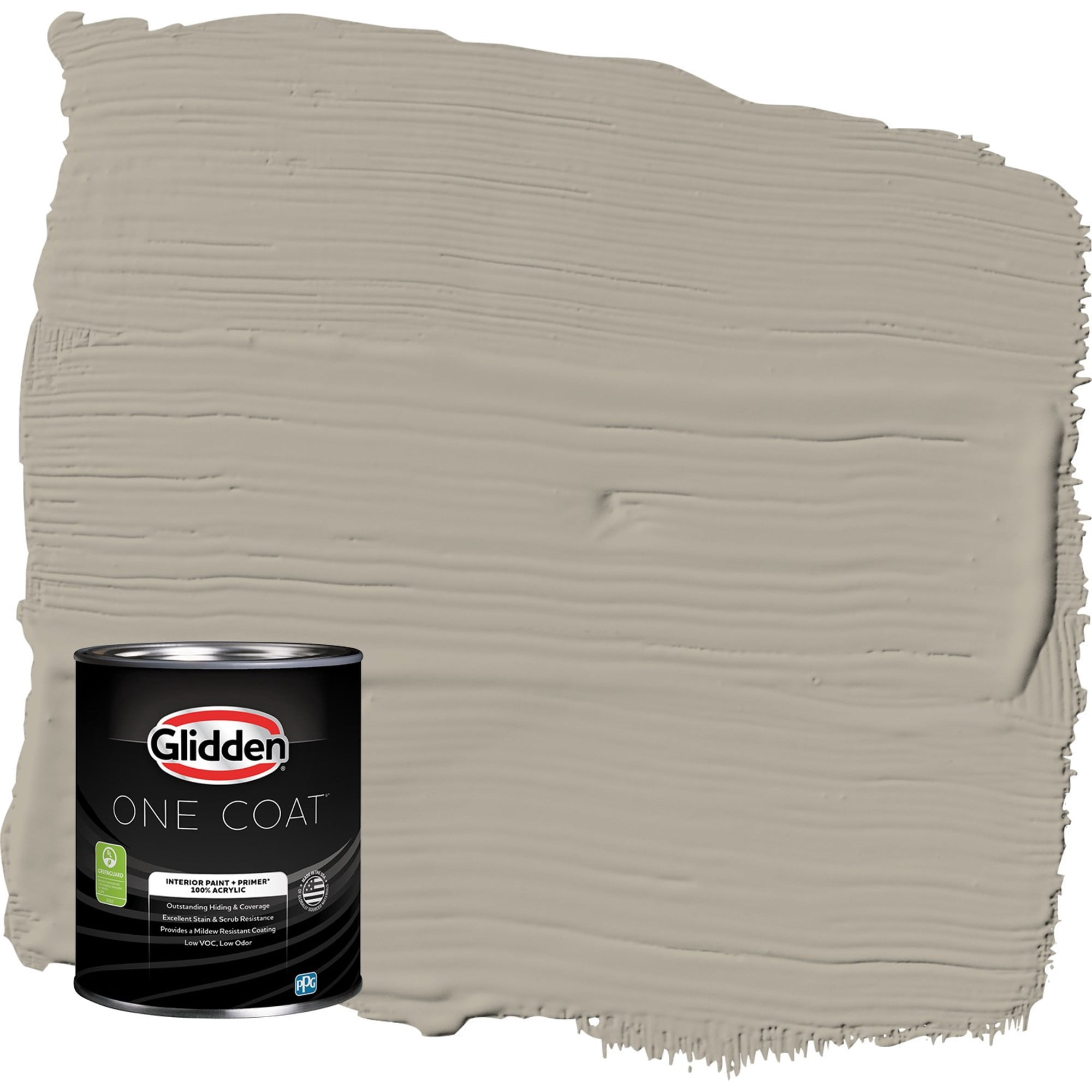 Glidden One Coat Sharkskin / Gray Semi-Gloss Interior Paint with Primer, 1 Quart