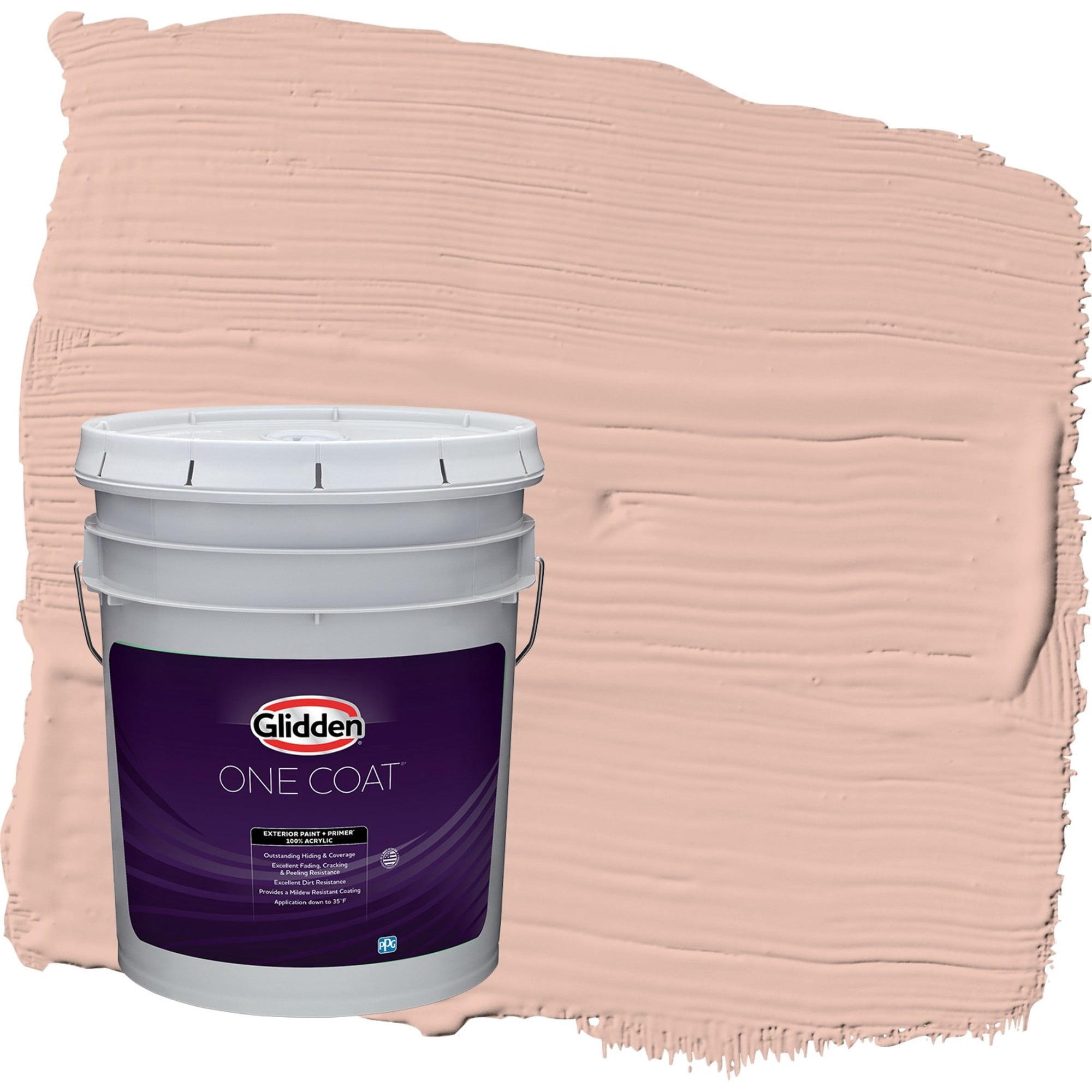 Glidden One Coat Adorable / Orange Semi-Gloss Exterior Paint with Primer, 5 Gallon