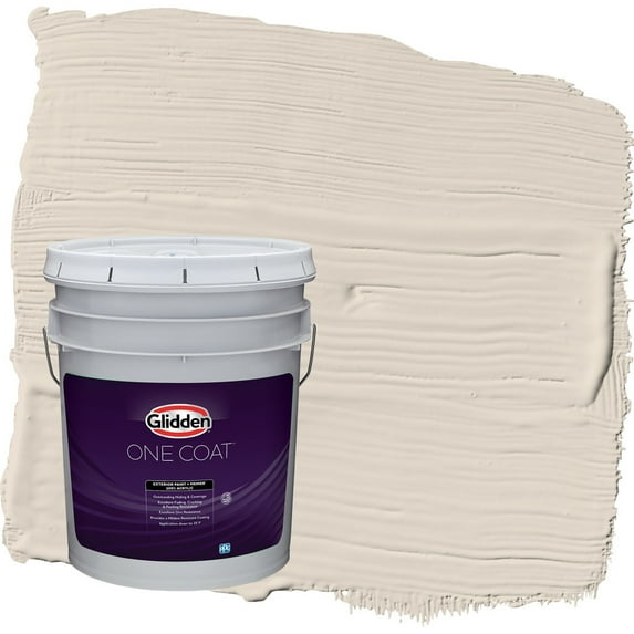 Glidden One Coat Casual Elegance / Beige Semi-Gloss Exterior Paint with Primer, 5 Gallon