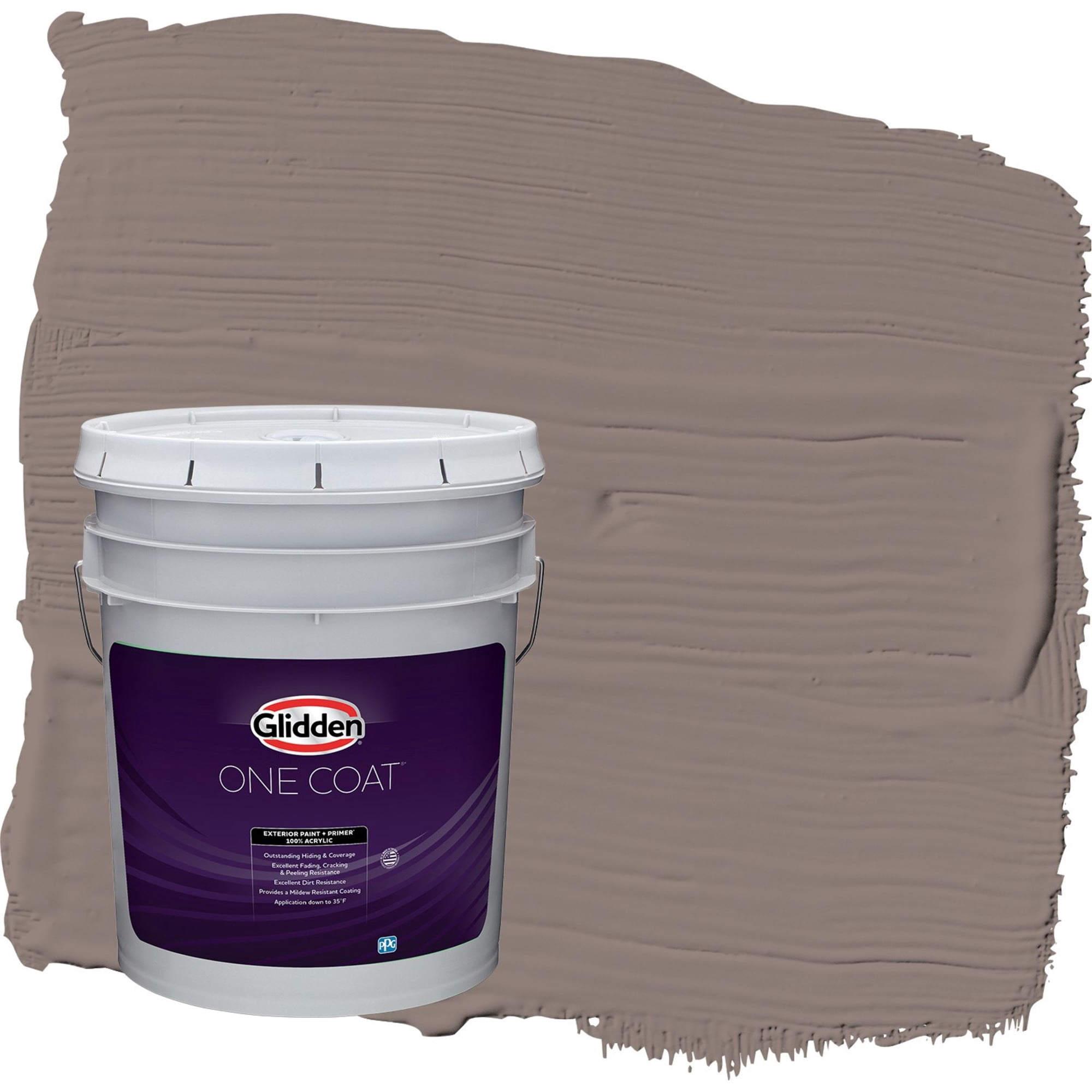 Glidden One Coat Cinnamon Toast / Brown Semi-Gloss Exterior Paint with Primer, 5 Gallon