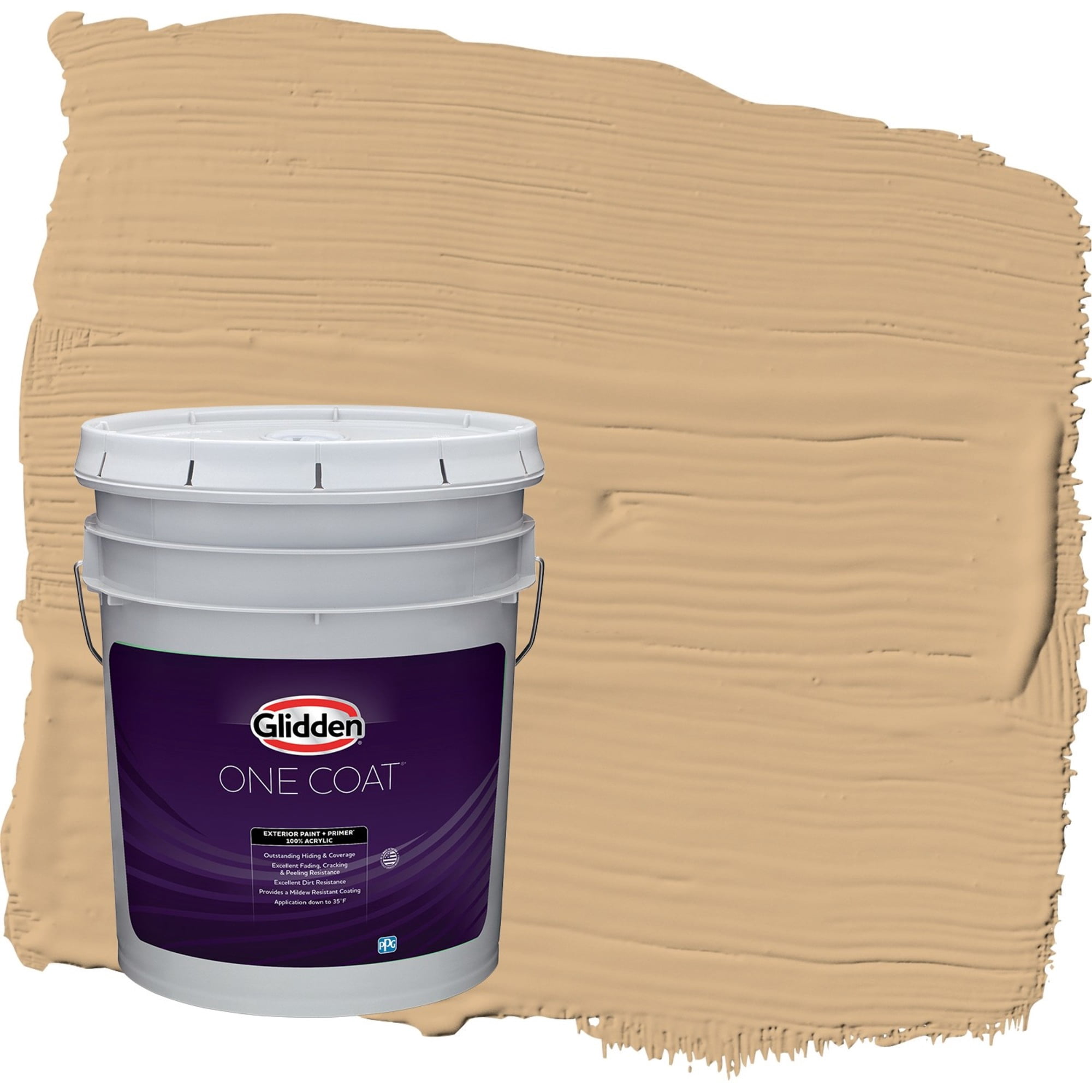Glidden One Coat Cracker Bitz / Beige Semi-Gloss Exterior Paint with Primer, 5 Gallon